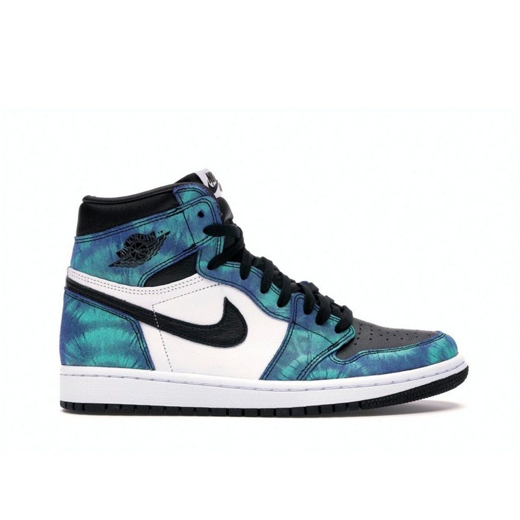 Tênis Masculino e Feminino Confortável para Caminhada na Cor Azul Air Jordan 1 High Tie Dye