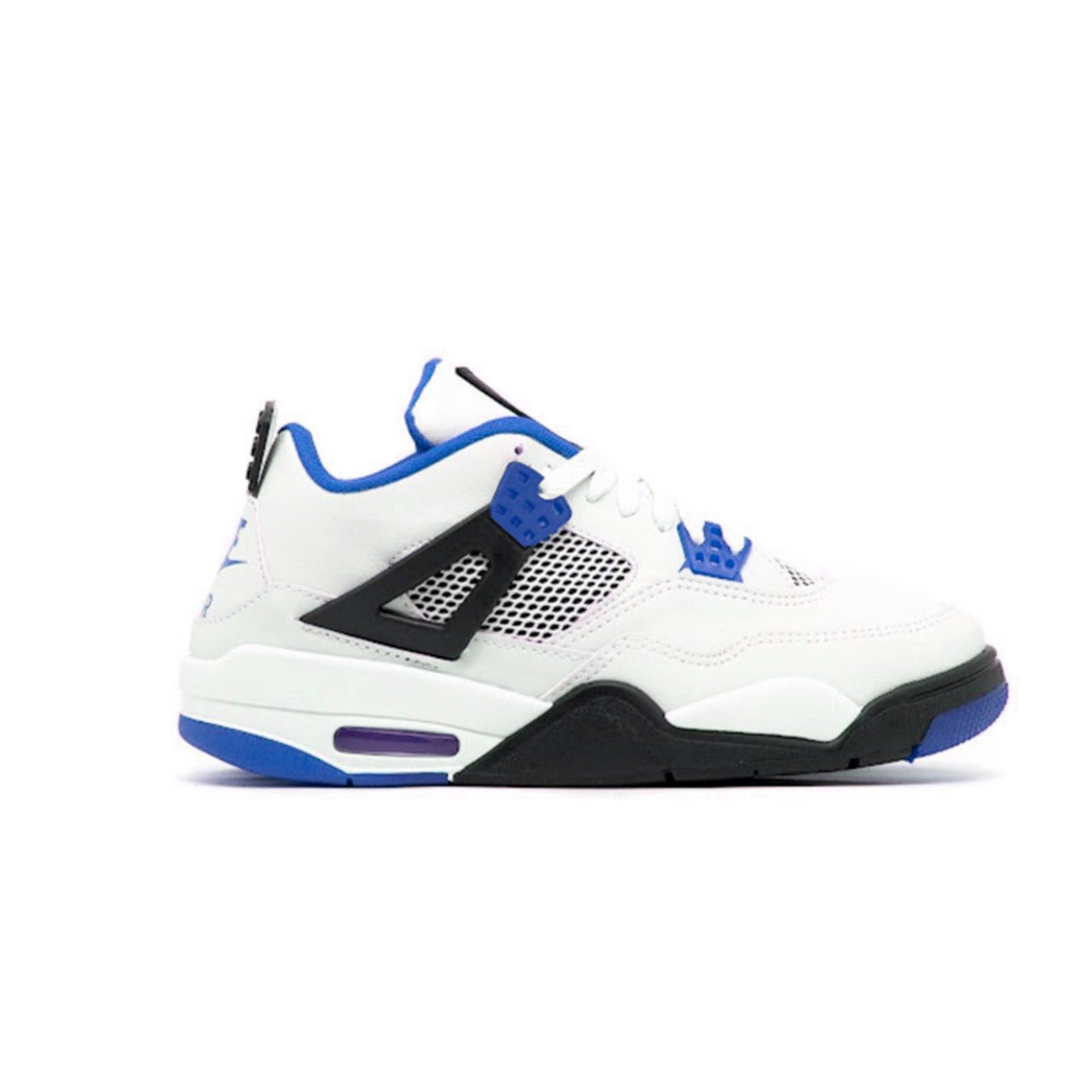 Jordan 4: O Ícone do Estilo e Performance na cor Branco com Azul e Preto - Masculino e Feminino - Asah Store