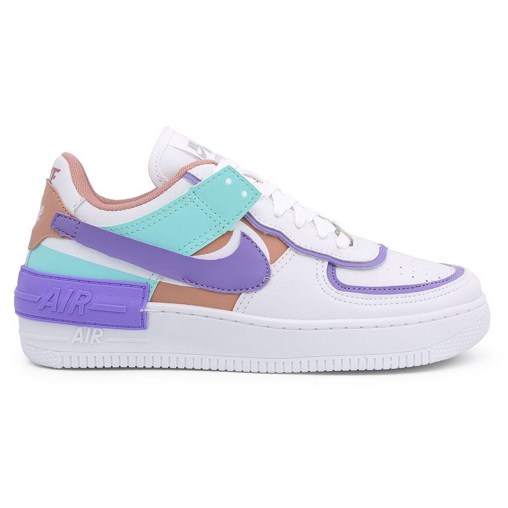 Nike Air Force Shadow: O Tênis Feminino Multicolorido que Combina Estilo e Conforto – Modelos Branco, Roxo, Ciano e Marrom Claro - Asah Store