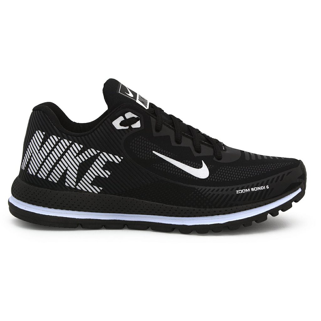 Nike Zoom Bondi 6: Conforto e Desempenho na cor Preto e Branco - Masculino e Feminino - Asah Store